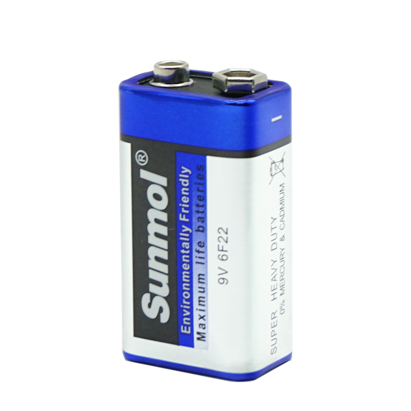 Сухая батарея SUNMOL с сертификацией MSDS с алюминиевой фольгой 9 В 6f22