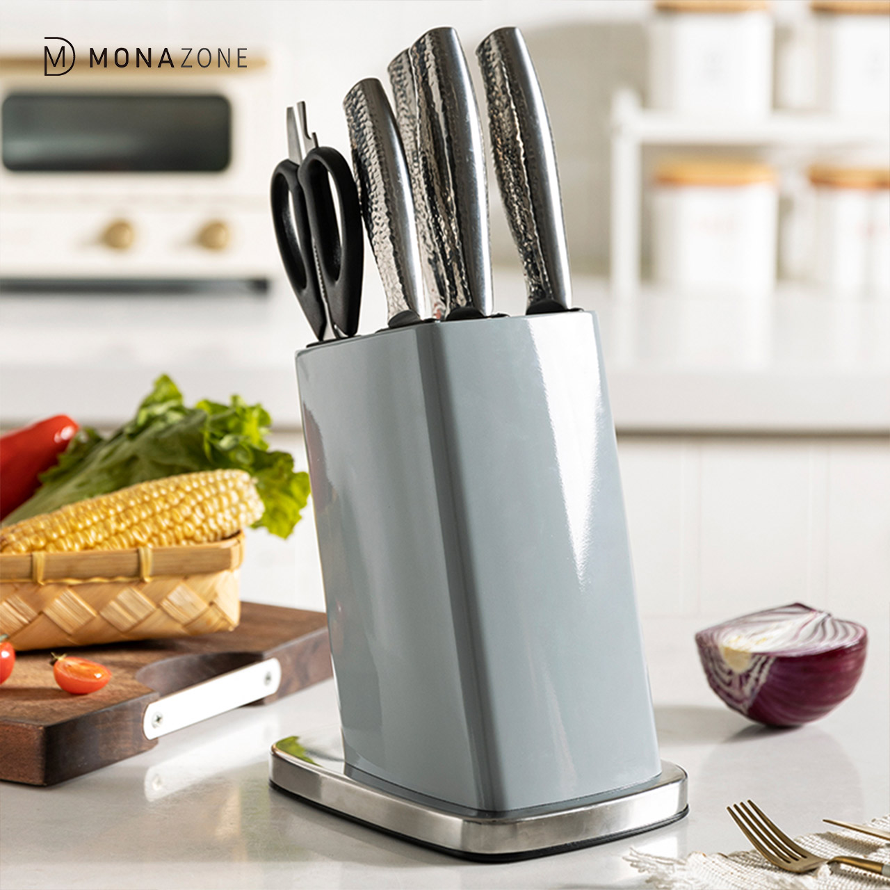 MONAZONE Knife Stainless Steel Knife Holder Kitchen Chef Set