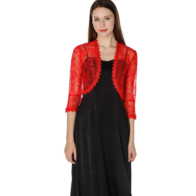 Elegant Lace Shrugs For Women Wedding and Evening Party Bridal Team Bride Dress Short Lace Tops