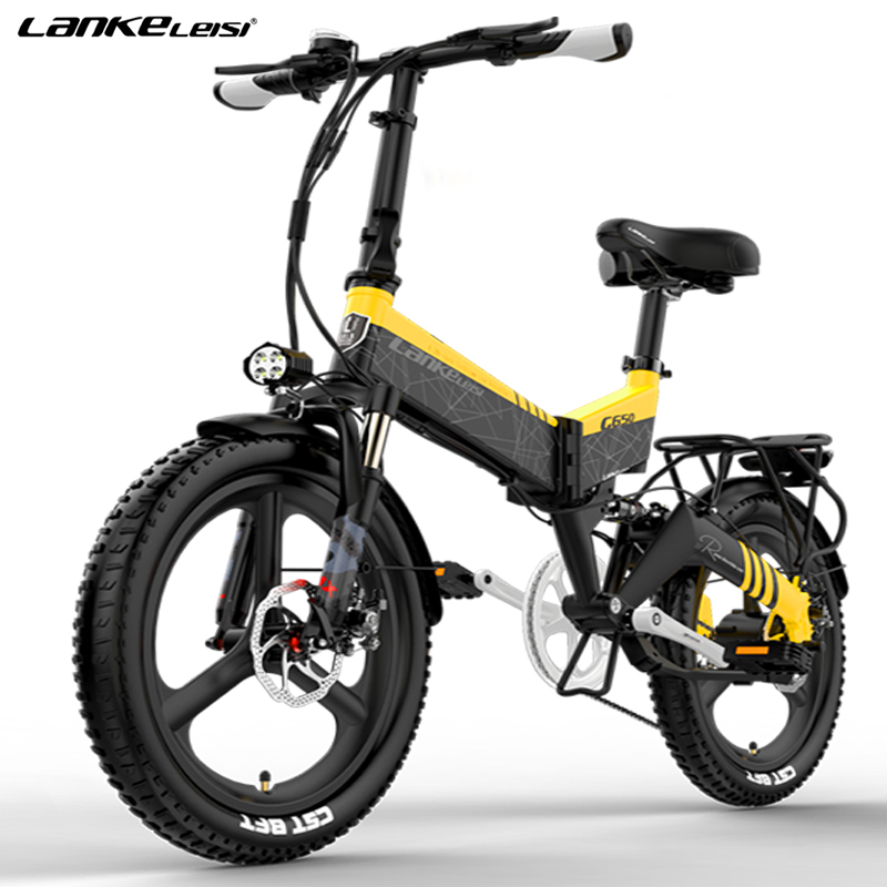 Складной электрический велосипед LANKELEISI G650, 20 дюймов, литиевая батарея 48 в 400 Вт 14.5ач, уровень 5, электрический мопед