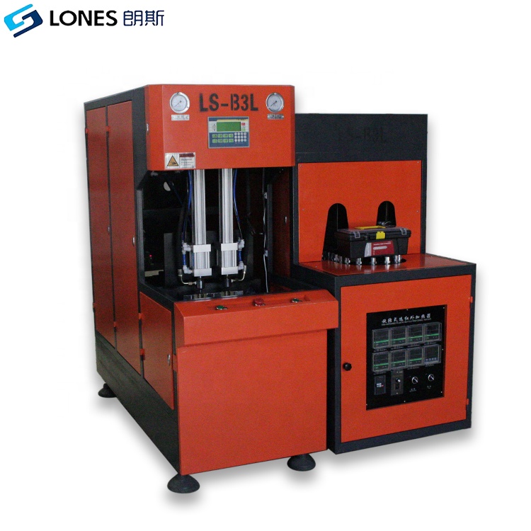 Низкая цена LS-B3L PLC контроллер 2 полости небольшой бутылки удар формовочная машина для 50ML-3L ПЭТ бутылки 800BPH гарантия 1 год