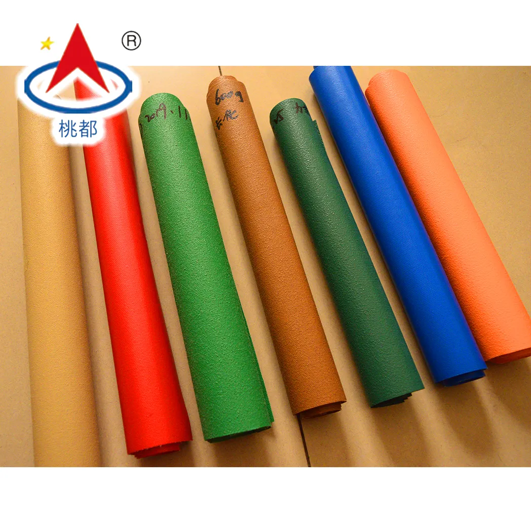 Orange Embossed Thailand quality PVC Coated Canvas Fabric Roll For Sudan, Saudi Arabia, Yemen