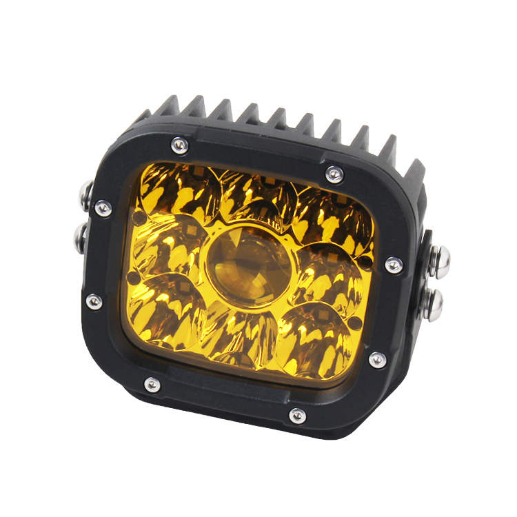 2021 New Cars Universal Fog Lamp Work Light Aurora 5"Inch 55W Yellow Led Laser Driving Lights In Auto Lighting System IP67