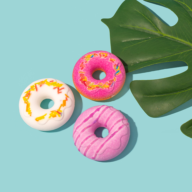 Factory Hot Sale Custom Ball Wholesale Doughnuts Bath Bombs Colours Donut Bubble Bombs Bubble Bath Bombs Ice Bath