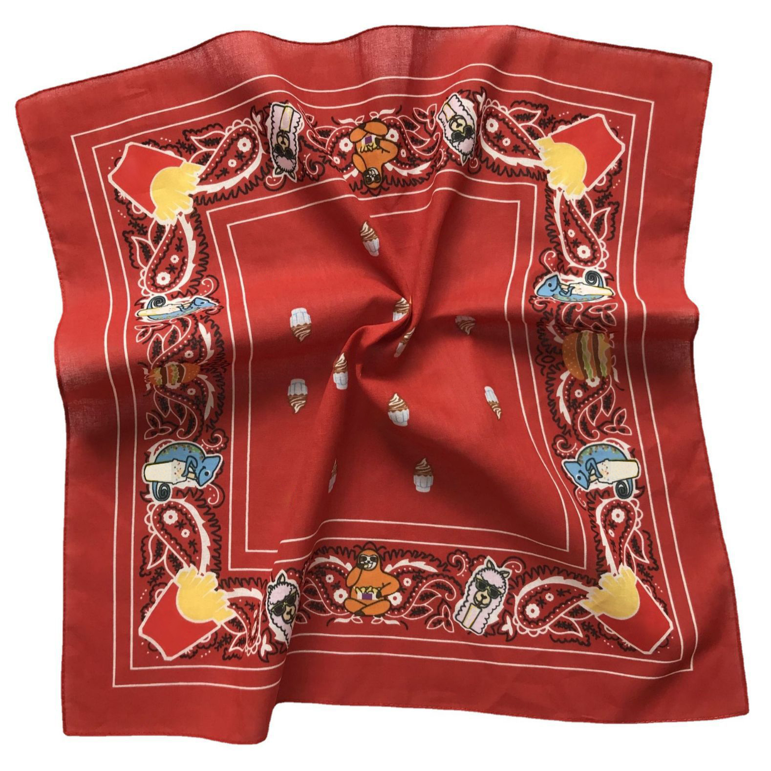 Customized Design Your Own Logo Printing Cotton Square Scarf Custom Cotton Bandana Polyester Bandana