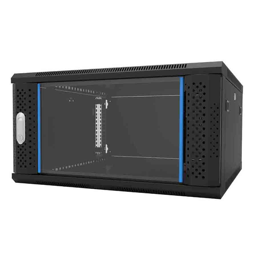 19inch, with arc perforated door frame, glass door 6U network wall rack