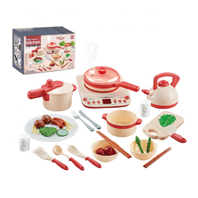 30 piece Children's play house spray electric stove rice cooker rice cooker cooking kitchen toy set children's interactive toy