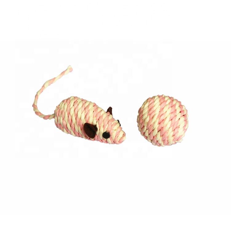 Сизаль мышь и мяч набор интерактивные дразнить pet cat игрушечные лошадки