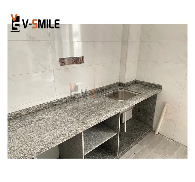 Cheap China G4118 Sea Wave Flower Sparkle White Color Granite Granite Kitchen Countertop Stove Top