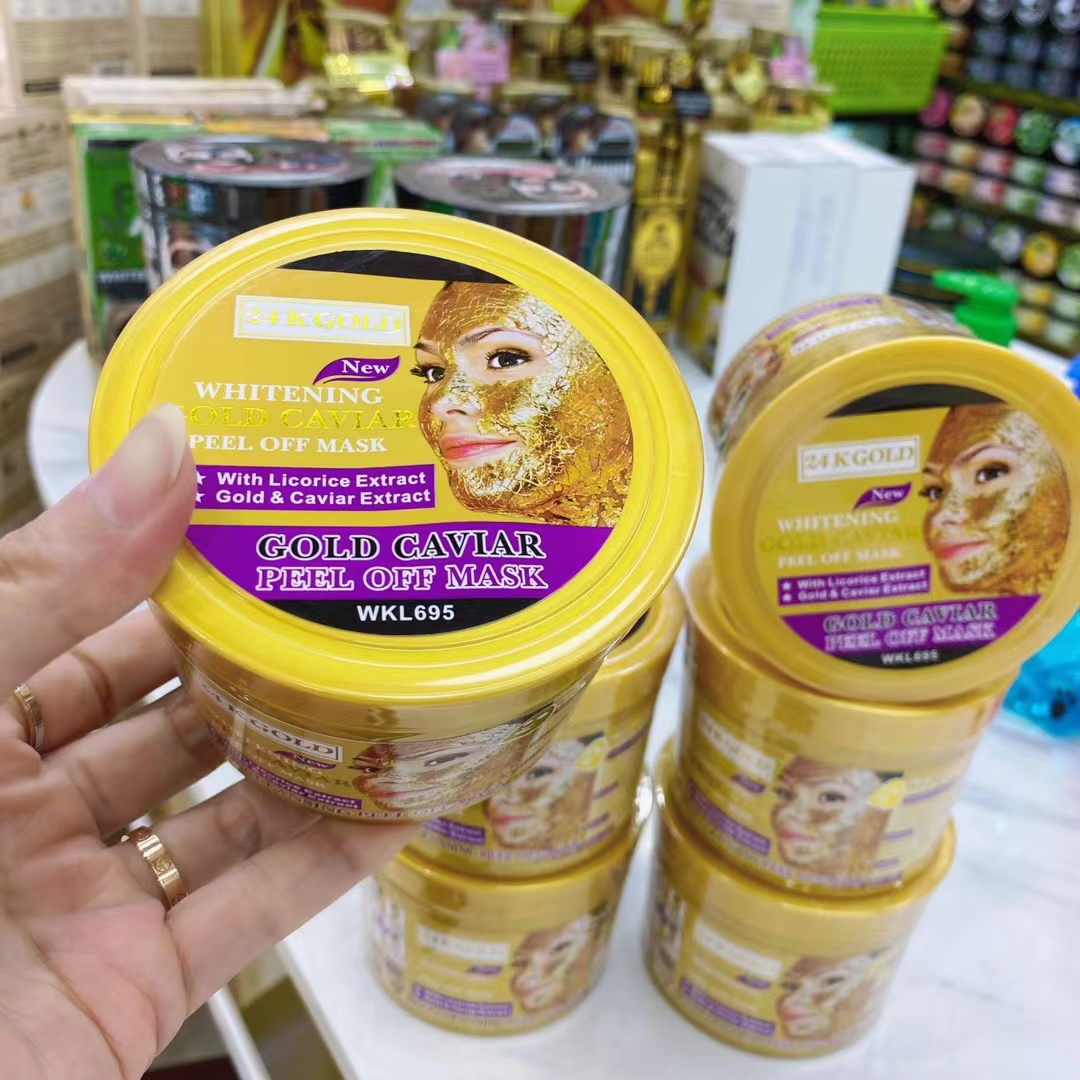 Best Seller Wokali 24K GOLD Whitening Peel-Off Mask-GOLD CAVIAR Peel Off Faciaamsk with Licorice Extract, Gold & Caviar Extract