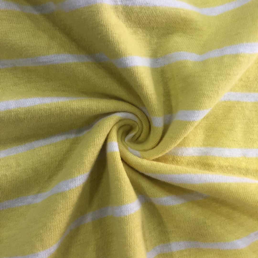 Custom pattern linen cotton fabric suppliers forClothing linen cotton stripe jersey