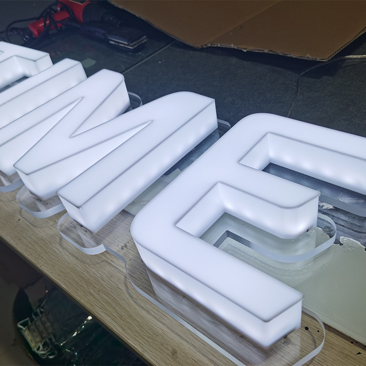 Acrylic Surface Illuminated Channel Characters Sign 3D Painted Office Letters Logo Led Lighted Words