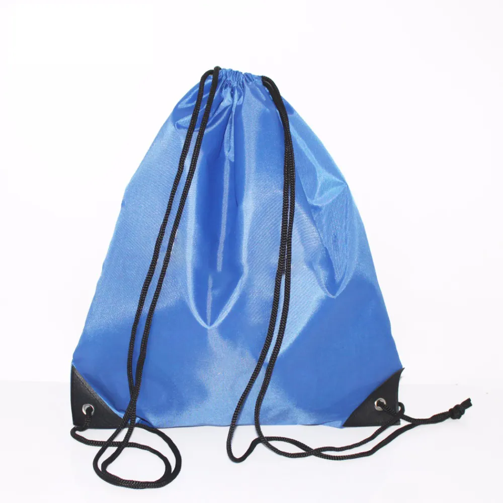 Customized logo wholesale polyester backpack students drawstring bag