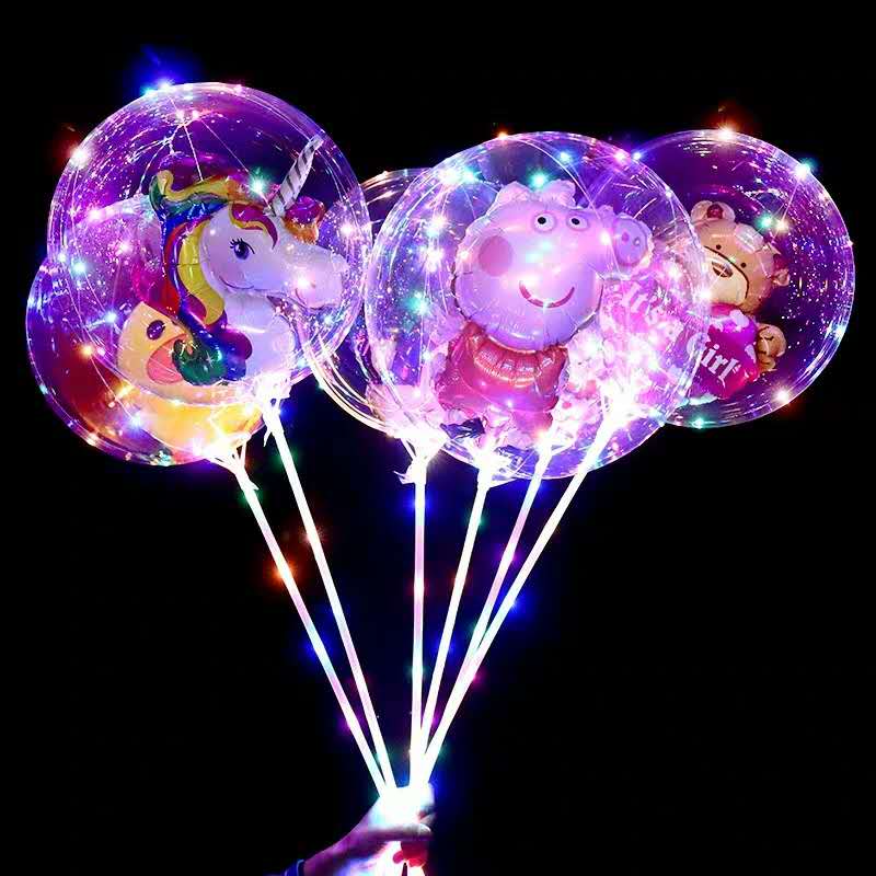 2021 Новый светодиодный шар Bobo Прозрачный светящийся в темноте Globos мигающий светящийся шар светодиодные шары с палочкой