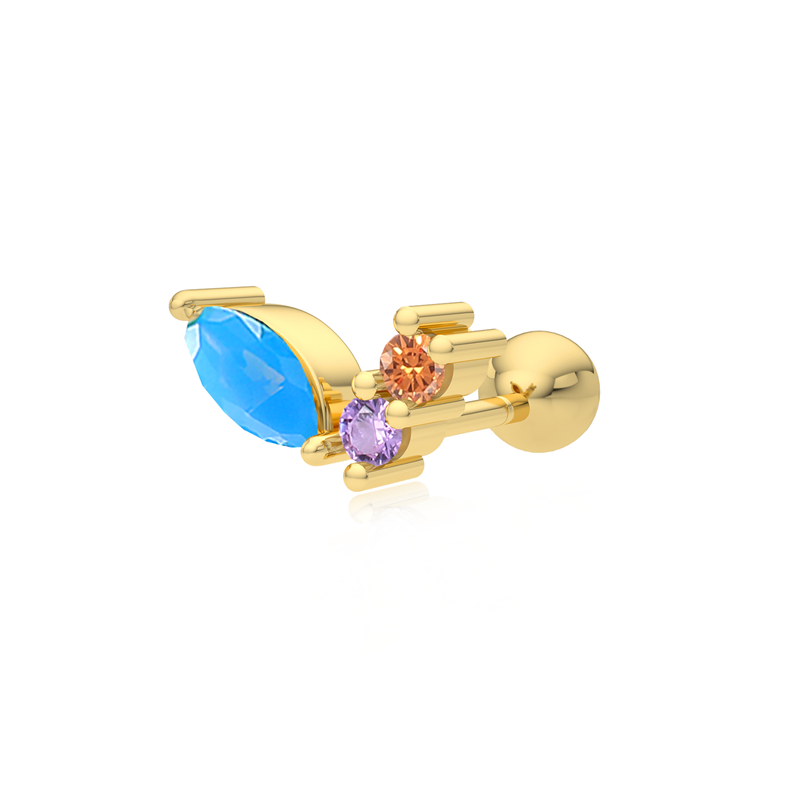 ROXI 925 Sterling Silver Rainbow Zircon Jewelry Piercing Stud Earring For Woman Girls
