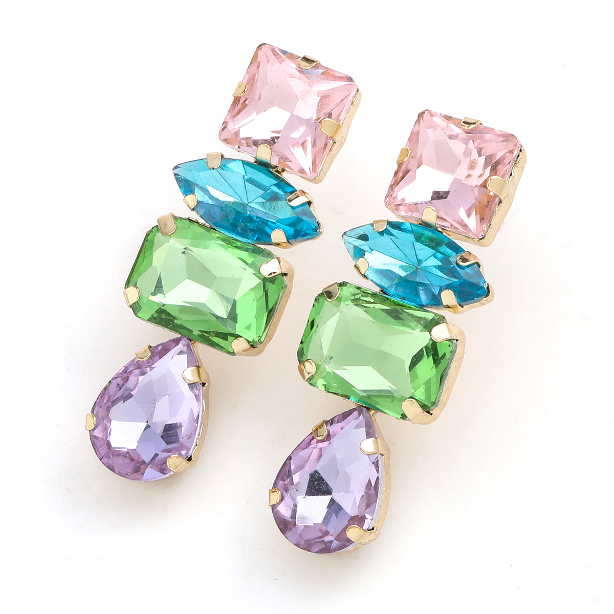 Fashion Personality Girl Rhinestone Water Drop Dangle Earrings Women's Elegant Temperament Jewelry Accessories