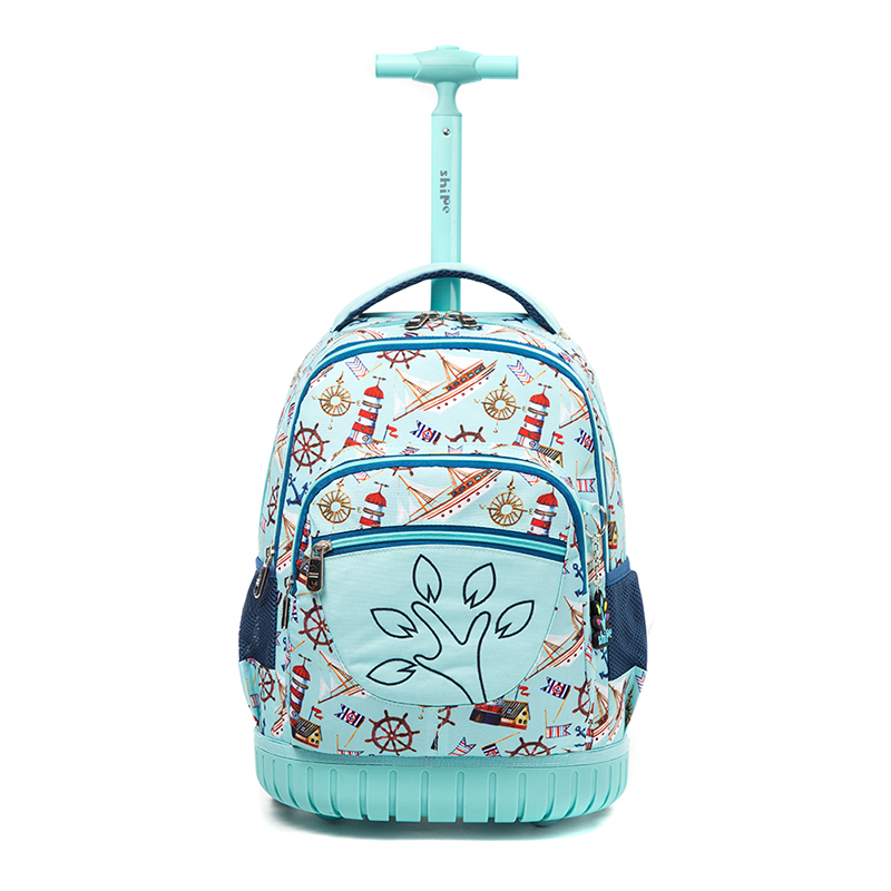 2021 Kids Fashion School Trolley Bags for Student School Wheels Backpack
