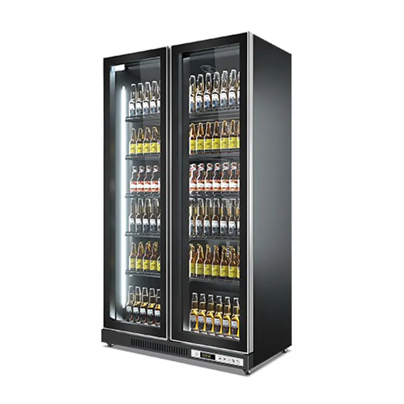 Commercial Vertical 1/2/3 Air Fan Cooling Glass Doors Display Refrigerators Supermarket Beverage Wine Beer Showcase Freezers
