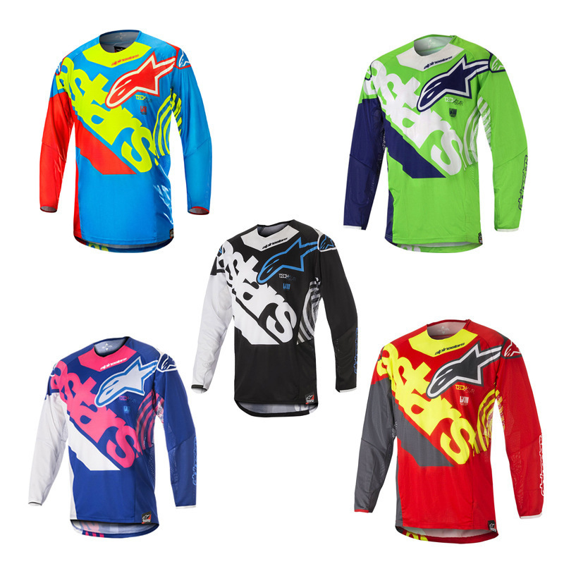 Cycling wear long sleeve top men's summer short sleeve mountain bike cross country motorcycle wear v neck motocross jersey