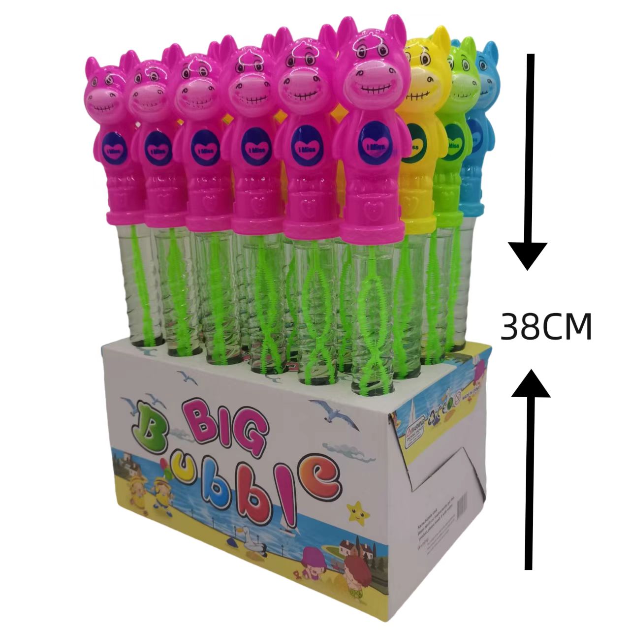 36cm Unisex Magical Cartoon PVC Bubble Wand Toy Outdoor Kids' Bubble Blower with Soap Water Made of Plastic