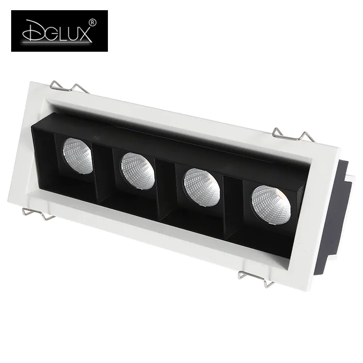 DGLUX Integrated Design Down Lamp Hotel Mall Adjustable Recessed Aluminum COB 20w LED Grille Light