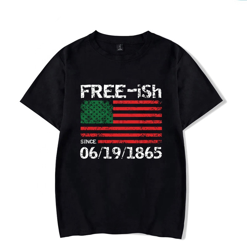 Оптовая продажа футболок Freeish с 1865 года, футболки для афроамериканского рынка, футболки с принтом на заказ