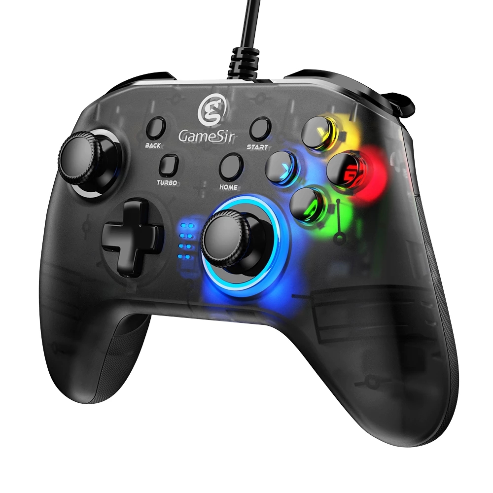 Wired Game Controller USB Cable Turbo Function Dual Vibration T4w Joystick Gaming Gamepads for Windows PC