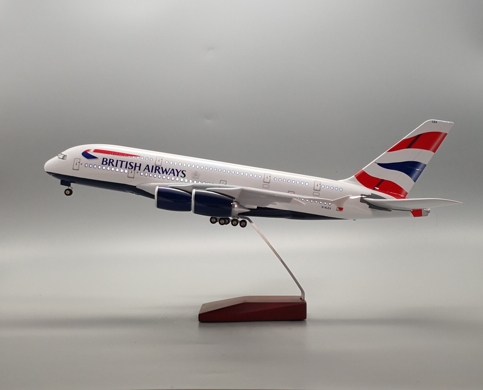 Настроить A380 Британский светодиодный самолет модель самолета с голосовым управлением модель пассажирского самолета 1:160 46 см с отверстием для корпуса