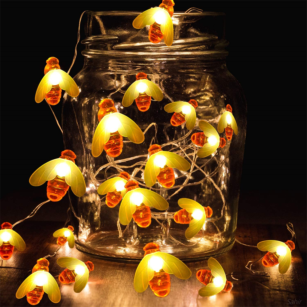 Hot Selling Led Solar Lamp String Outdoor Courtyard Honey Bee String Lights Outdoor Solar Lights Bee String Light