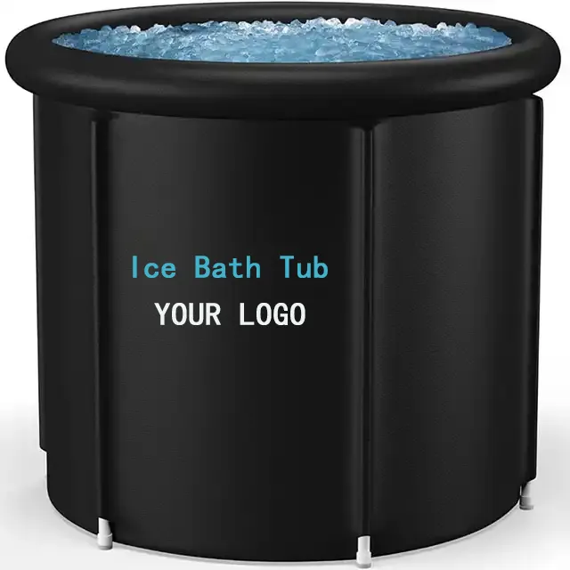 Customized Brand Nylon PVC 5 Layers Folding Portable Cold Plunge Recovery Therapy Ice Bath Tub With Cover & Bag