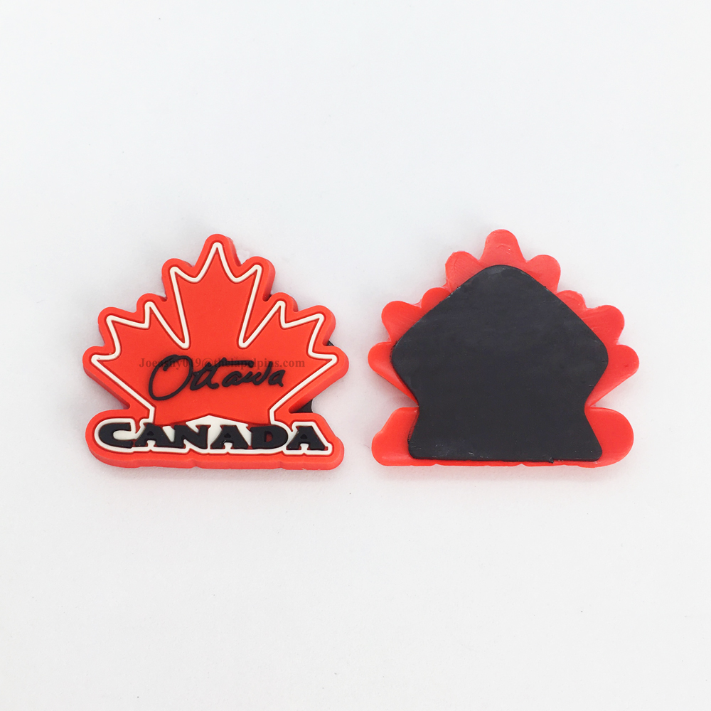 High quality Canadian maple leaf soft pvc travel souvenir fridge magnet