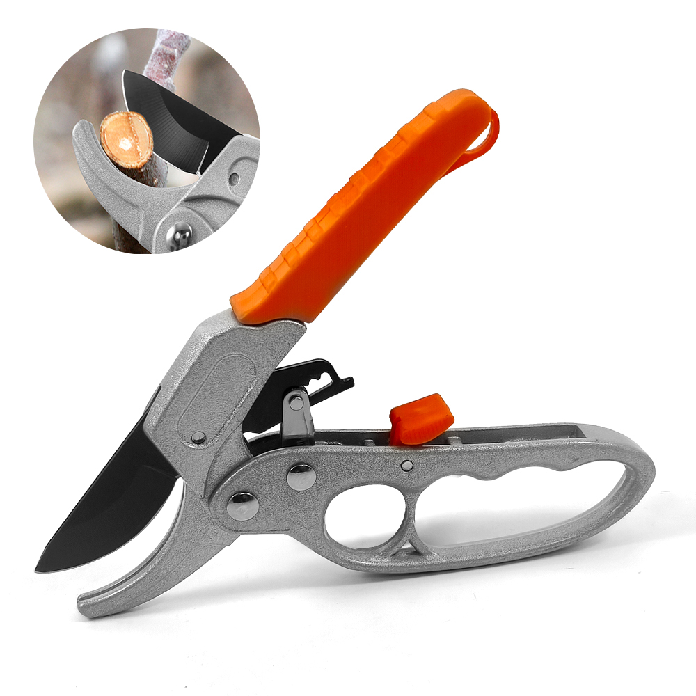Professional SK5 Steel Ratcheting Mechanism Branch Cutter Tool Garden Scissors Anvil Pruner Garden Shear Ratchet Pruning Shears
