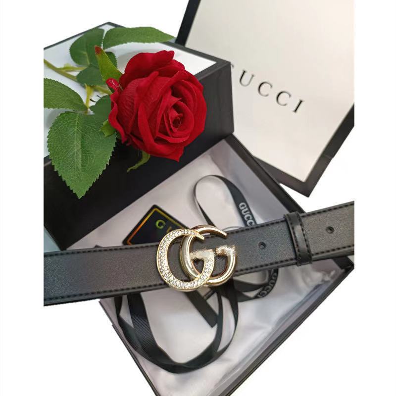 Women's G diamond set simple Korean fashion decoration jeans wide belt leisure belt