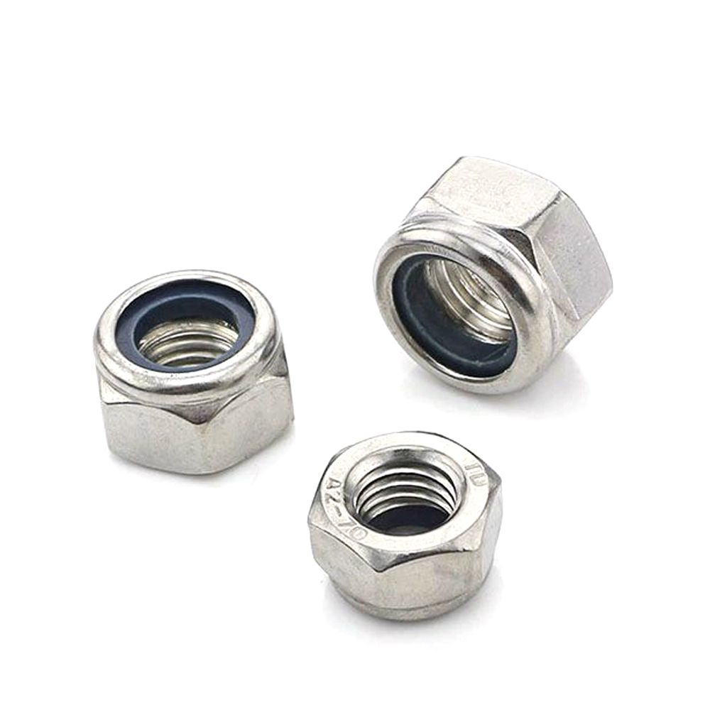 SS304 SS316 DIN985 m6 M8 M10 нейлоновая гайка из нержавеющей стали nyloc nut