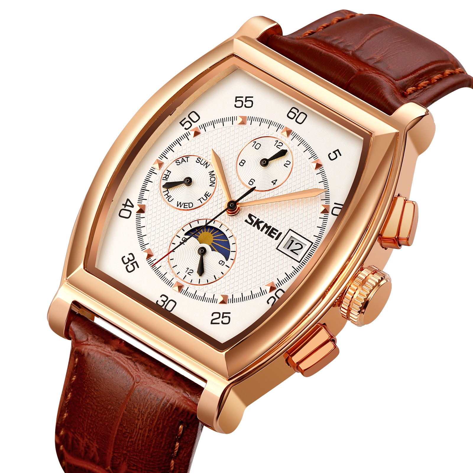 New Arrival SKMEI 9247 Automatic Watch With Genuine Leather Strap Zinc Alloy Case Waterproof Wristwatches For Men
