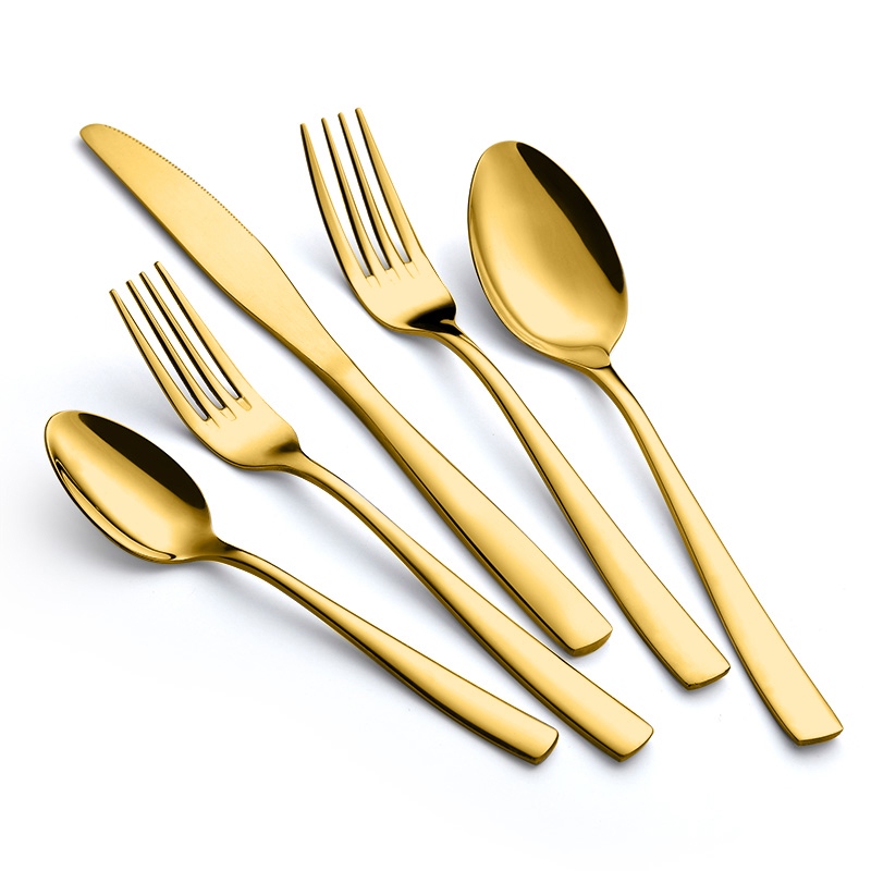 Luxury Restaurant Gold Spoon and Fork and Knife Set Cutlery Set Stainless Steel Gold Cutlery Set for Wedding