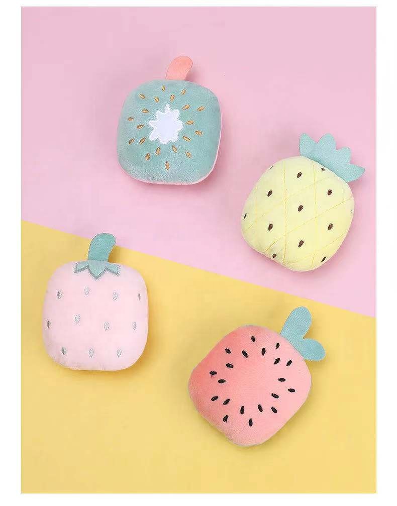 Dog squeaky custom toys fruit multiple choice squeaky plush dog toy