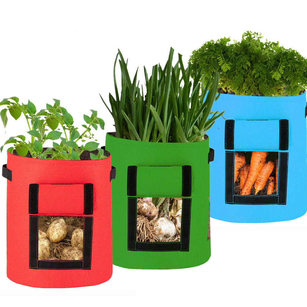 Wholesale Non Woven 10 15 20 25 30 40 45 50 75 100 Gallon Potato Tomato Mushroom Garden Planter Grow Bags For Vegetable