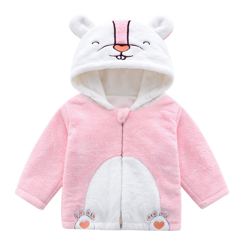Cute Toddler Jacket Unisex Hooded Long Sleeve Animal Faux Fur Plush Baby Winter Coat
