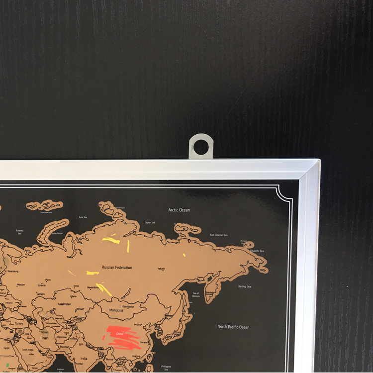 Карта мира Персонализированные Национальный флаг черного и золотого цвета скретч-карта мира отрывать фольга c многослойным покрытием плакат 45x30 см
