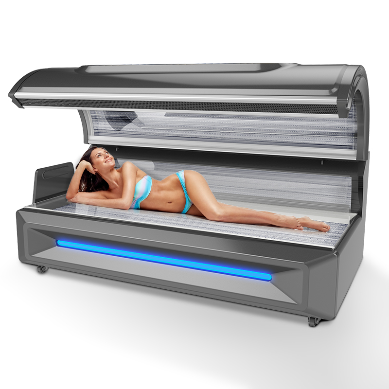 Latest Design Sunbed Factory Direct Price Lying Horizontal Sunbed Solarium Solar Booth For Body Tanning Sunbathing