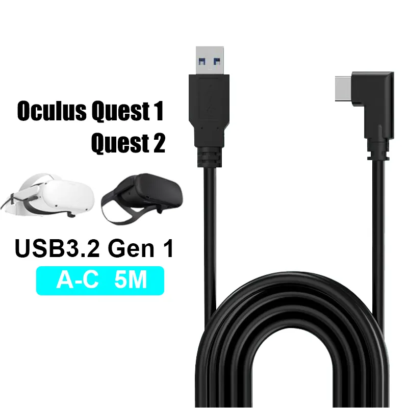 Usb Cable Type High Speed Charging 60W PD 5Gbps 5m USB 3.2 Gen1 Type C Cable For VR Oculus Quest 2 Link Cable