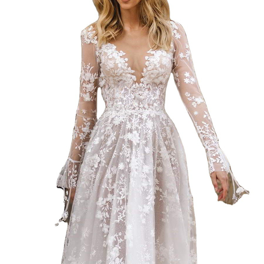 Special Design for Bridesmaid Dress Lace Grenadine Wedding Dress Hot Sale Fashion Women Sexy Custom White Bride OEM Anti