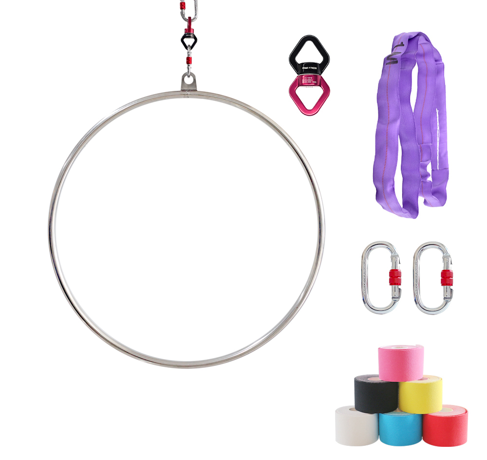 Professional Aerial Lyra Hoop Kit 600 KGS Stainless Steel 2.5cm 85cm Yoga Ring Indoor Sports for Circus, Acobatics