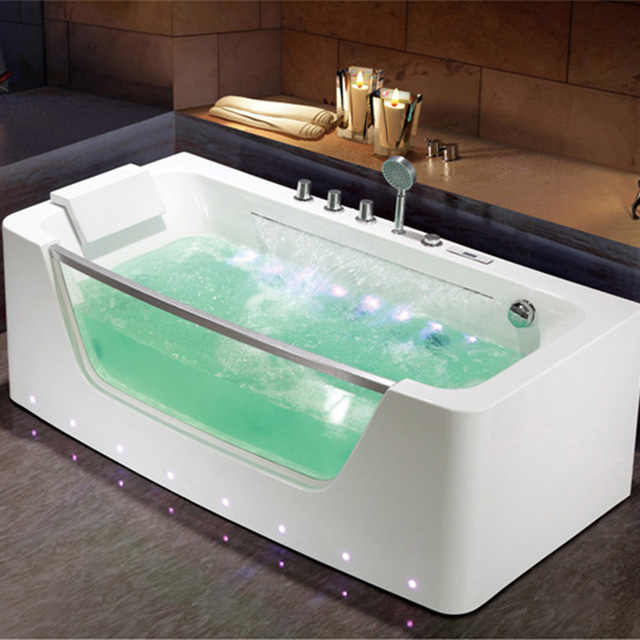 cheap acrylic freestanding bathtub faucet whirlpool massage 2 person bubble bathtub
