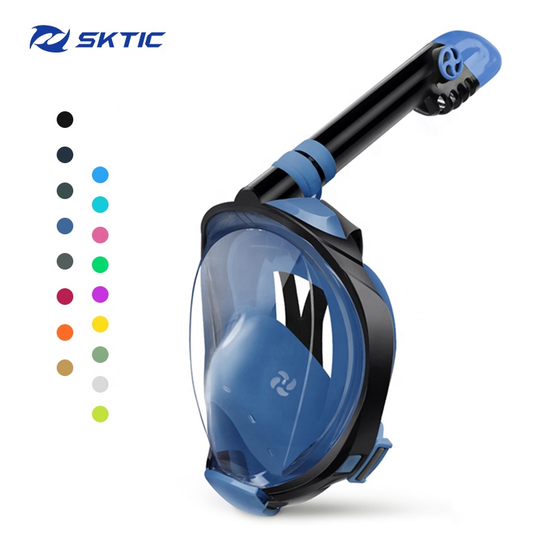 SKTIC Hot Sale in California Anti fog Underwater Scuba Diving Mask 180 Degree Full Face Snorkel Mask For Swimming