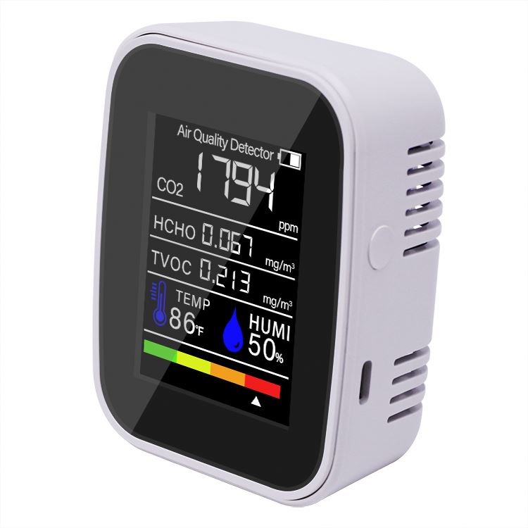 1200mAh lithium battery Smart Indoor Digitale Air Monitor Portable CO2 Meter ABS Material Portable Small Device 0-99% RH
