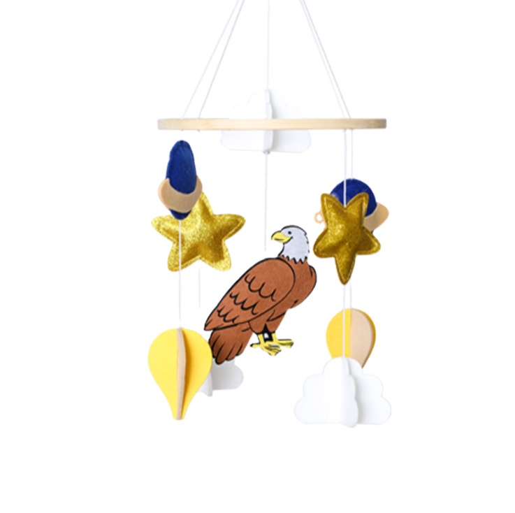 Eagle and owl baby baby crib mobile bed bell toy nursery mobile felt bed bell for baby bedroom decor