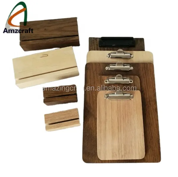 Wooden Clipboard A4 A5 Customized Wholesale Menu Holder Check Presenter with Match Stand Restaurant Writing Board