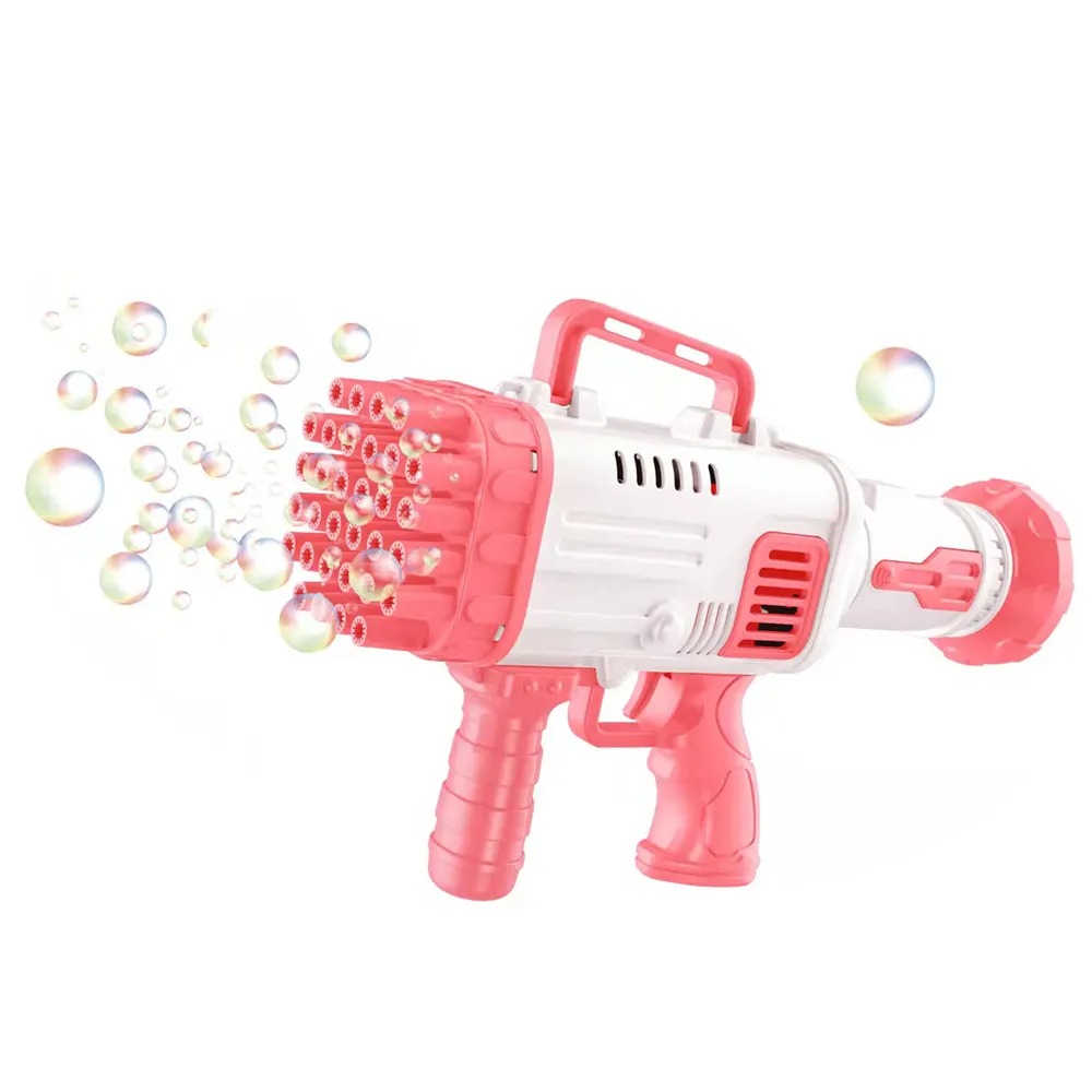 Kids 2022 Newest Outdoor Play Gift 32 Hole Plastic Gatling Gun Toy Bubble Machine